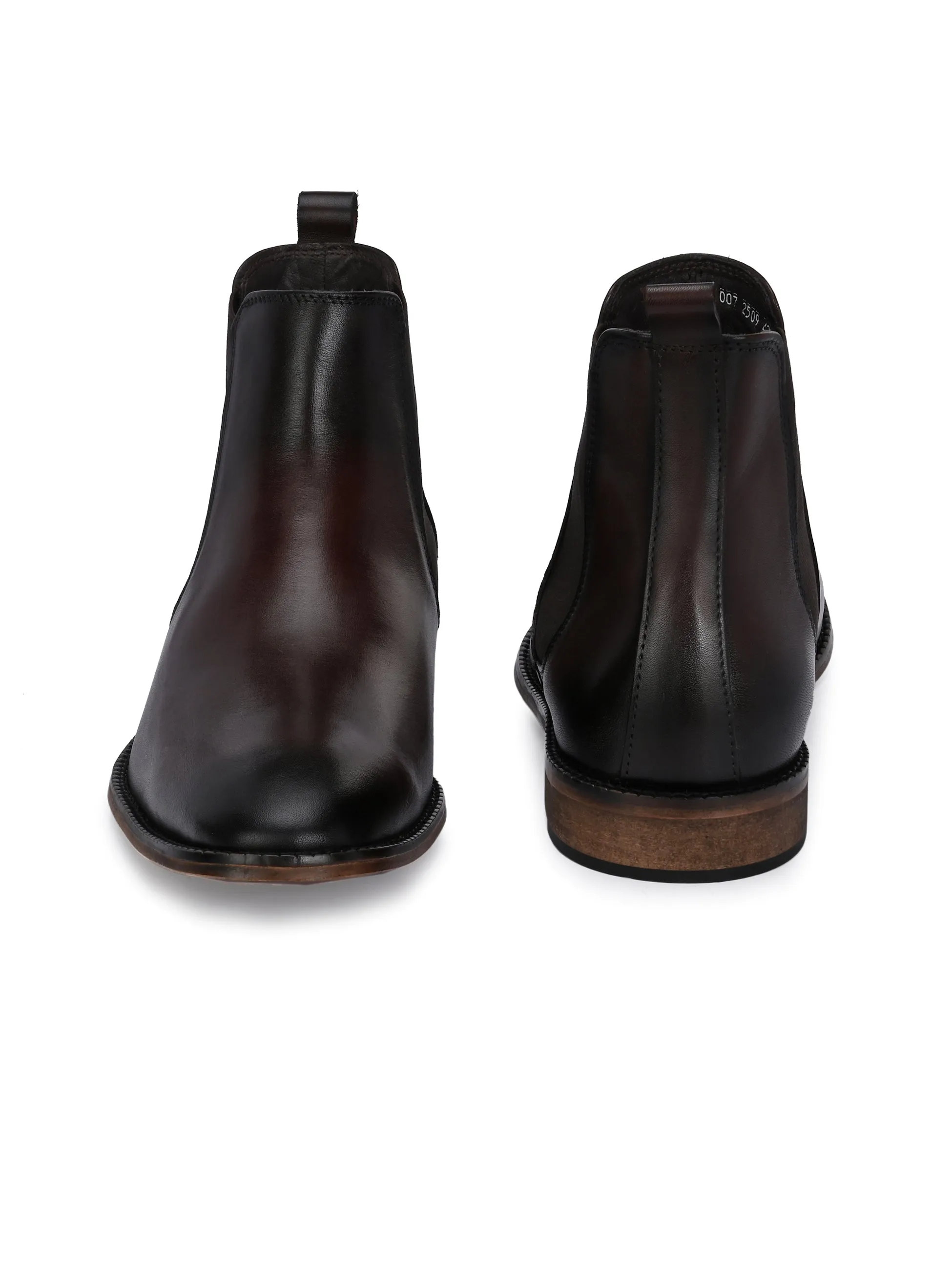 HITZ7121 Men's Brown Leather Casual Slip On Chelsea Boot