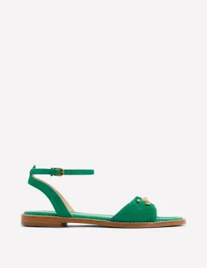 Iris Snaffle Flat Sandal-Rich Emerald