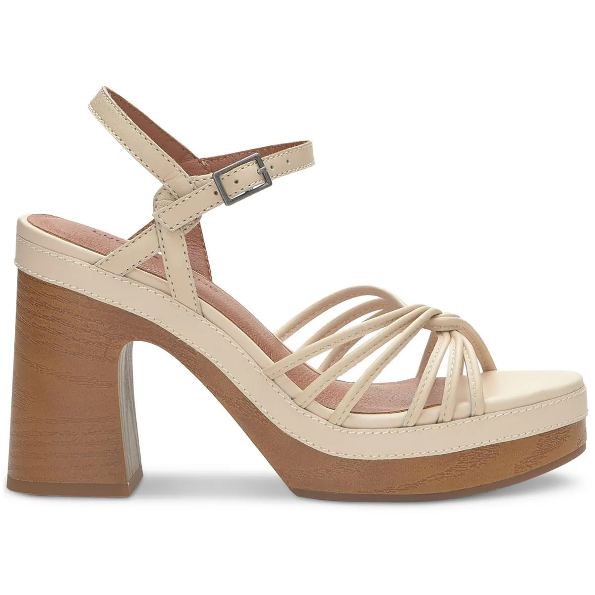 Ismene Womens Leather Buckle Platform Sandals