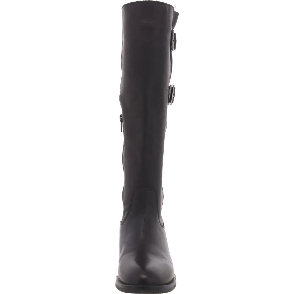 Jaymes Womens Leather Block Heel Knee-High Boots