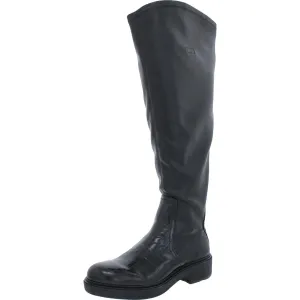 Keaton WC Womens Wide Calf Croco Print Knee-High Boots