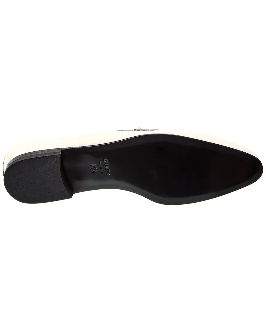 KHAITE The Pippen Canvas & Leather Loafer