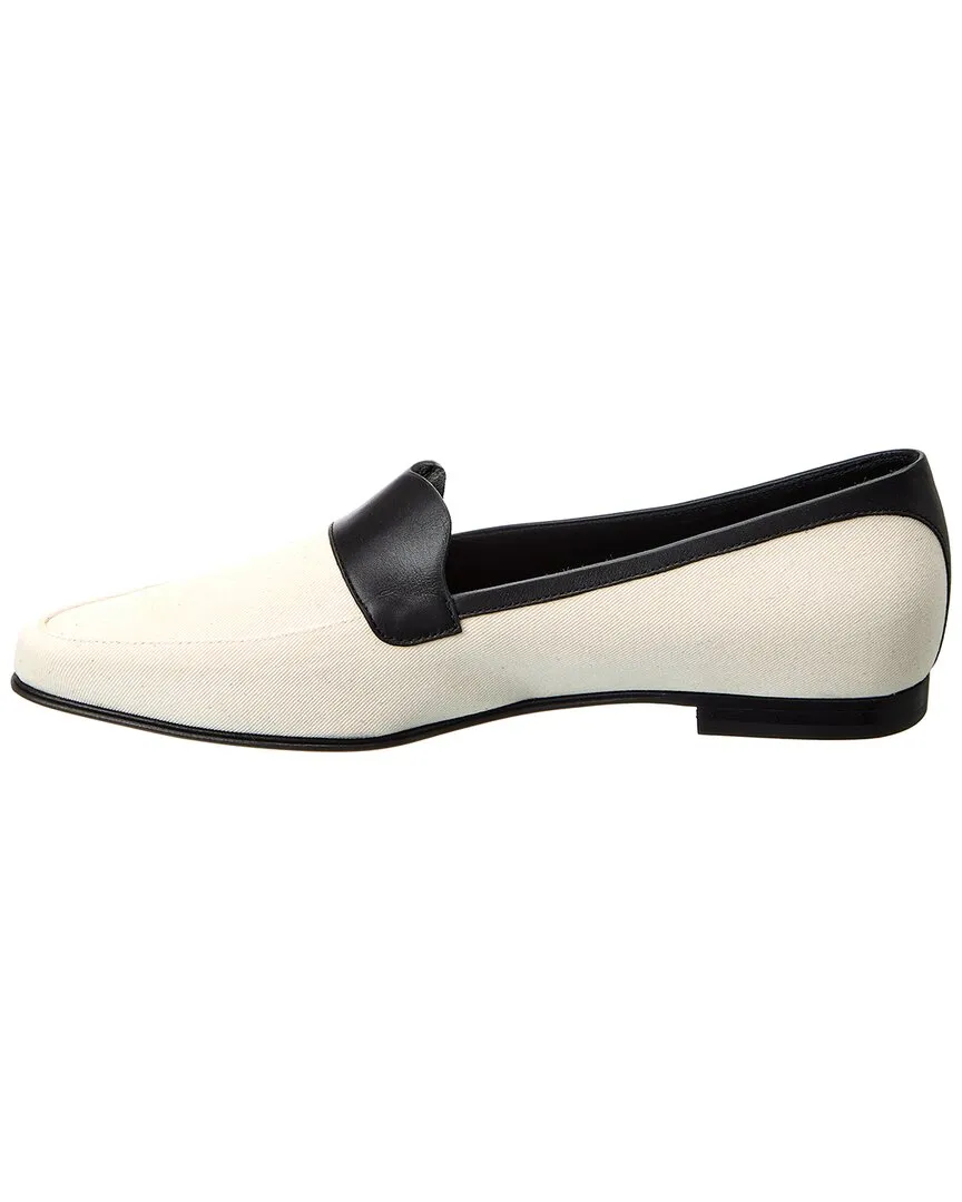 KHAITE The Pippen Canvas & Leather Loafer