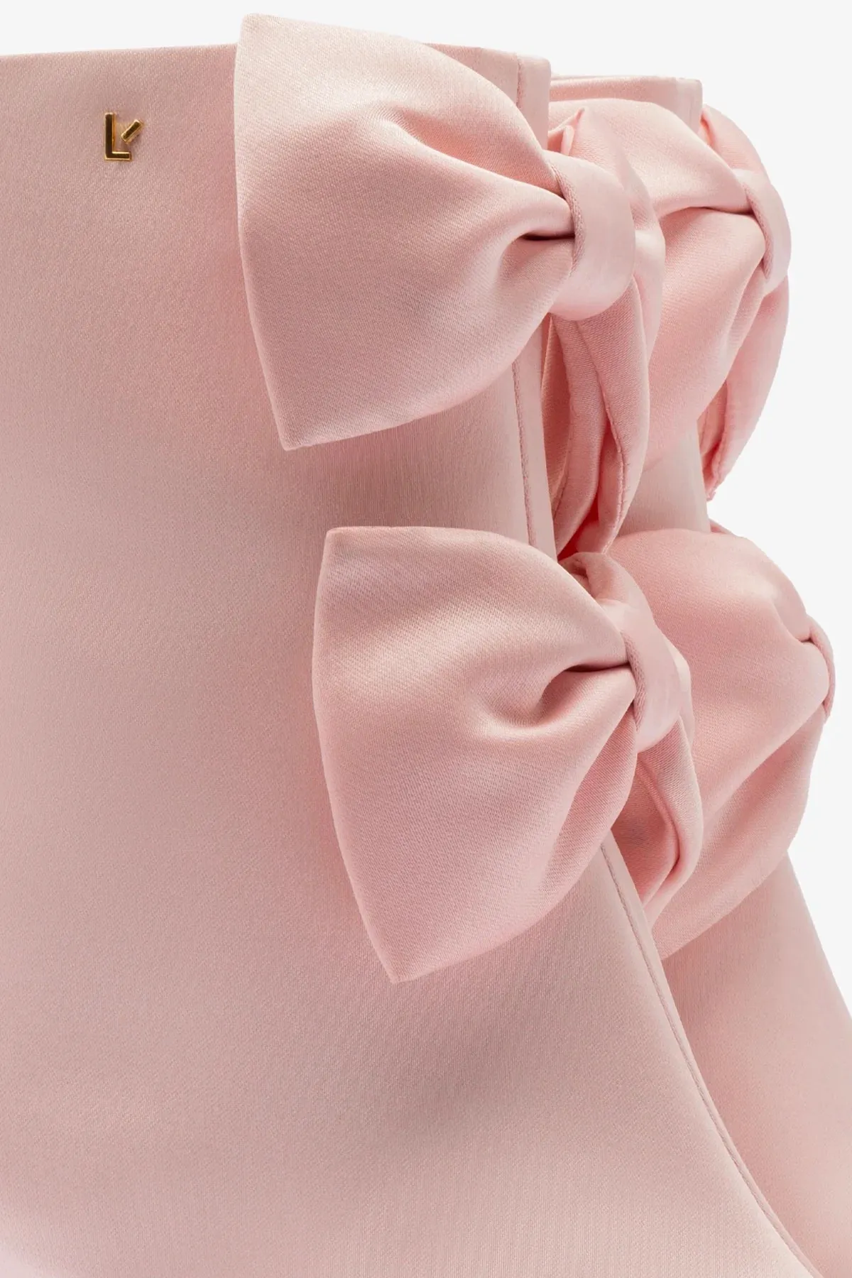 Larroudé for LoveShackFancy Bootie In Light Rose Satin