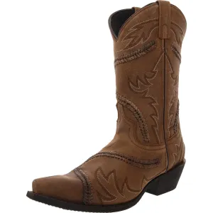 Lawry Mens Embroidered Leather Cowboy, Western Boots