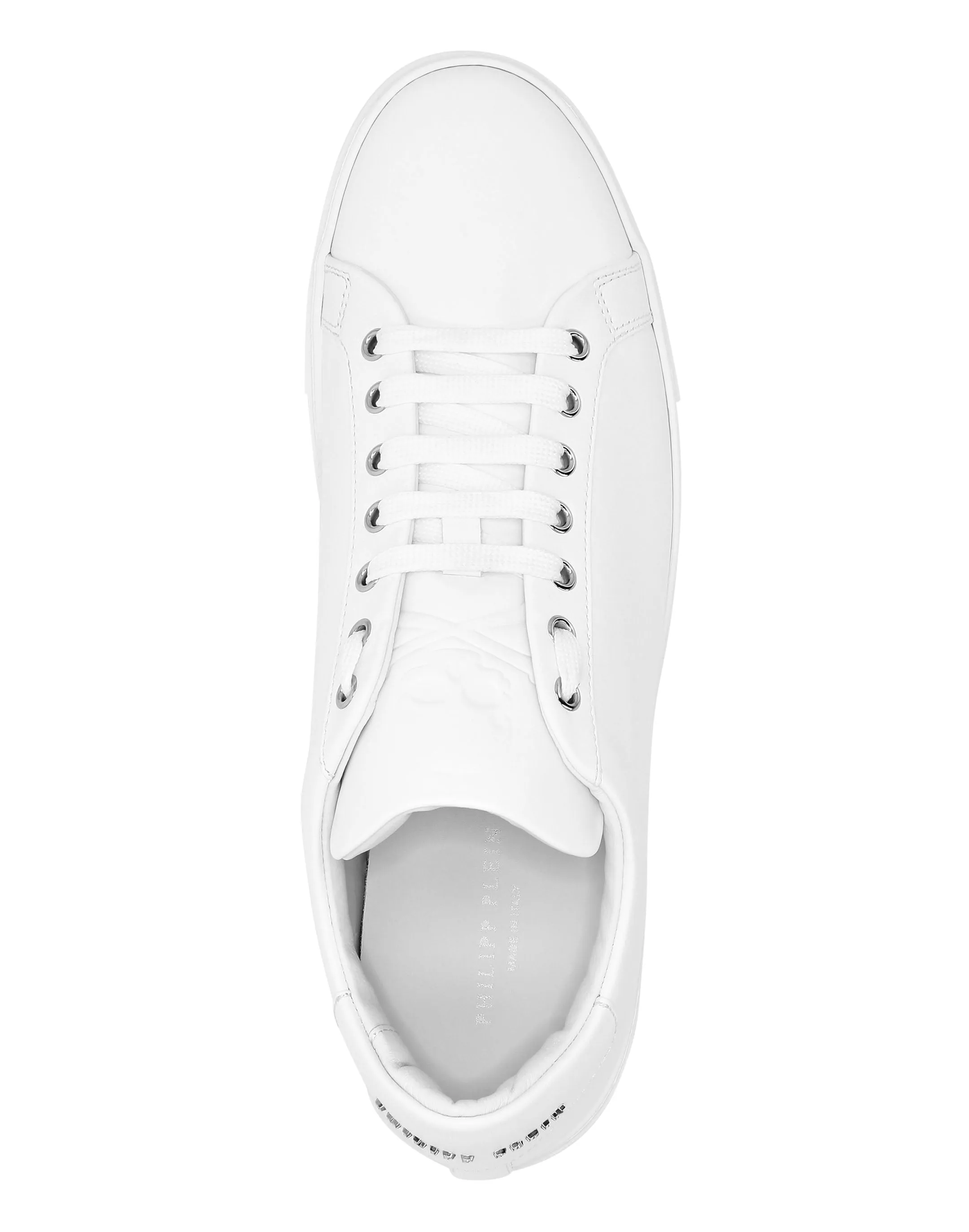 Leather Lo-Top Sneakers Skull and Plein