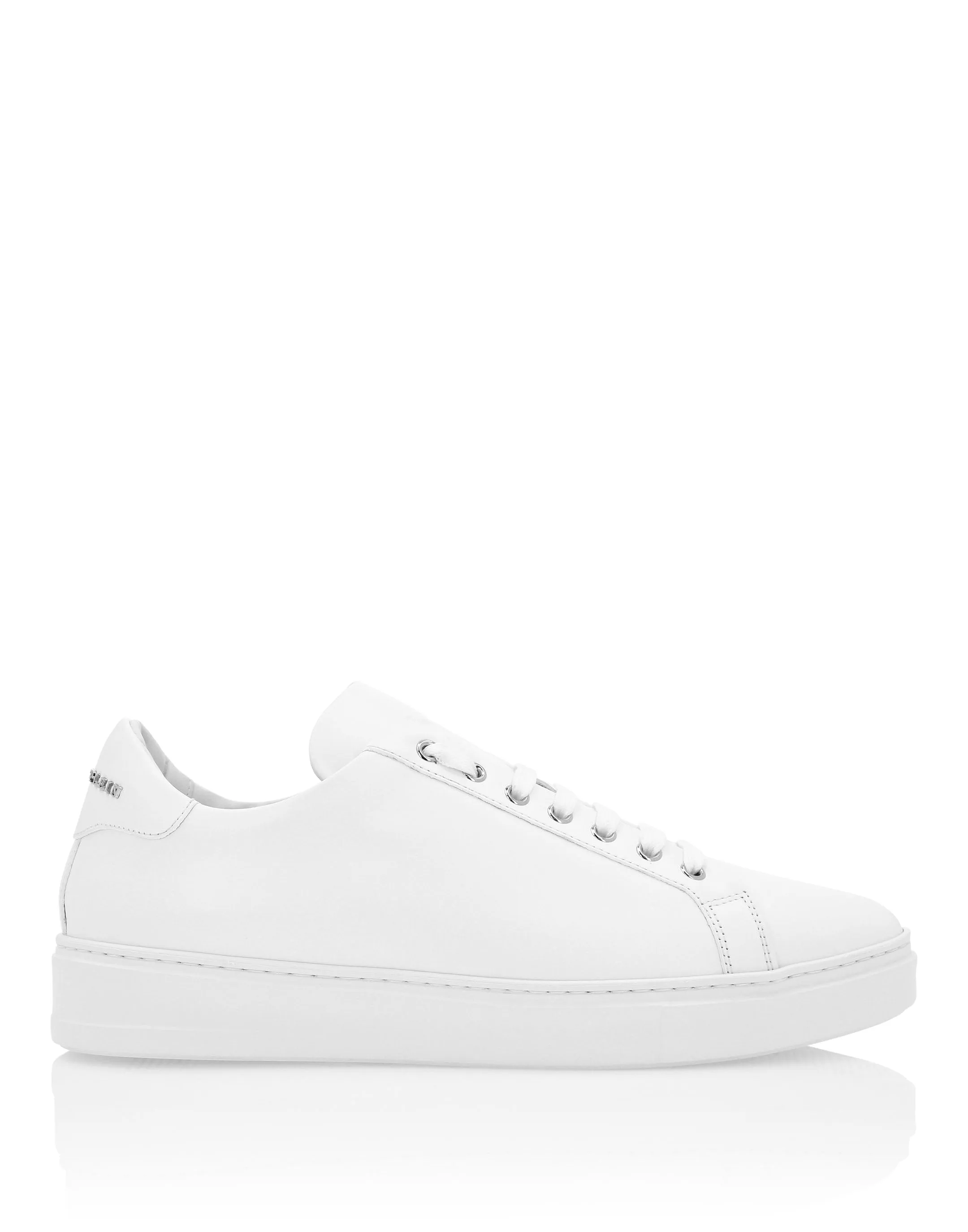 Leather Lo-Top Sneakers Skull and Plein