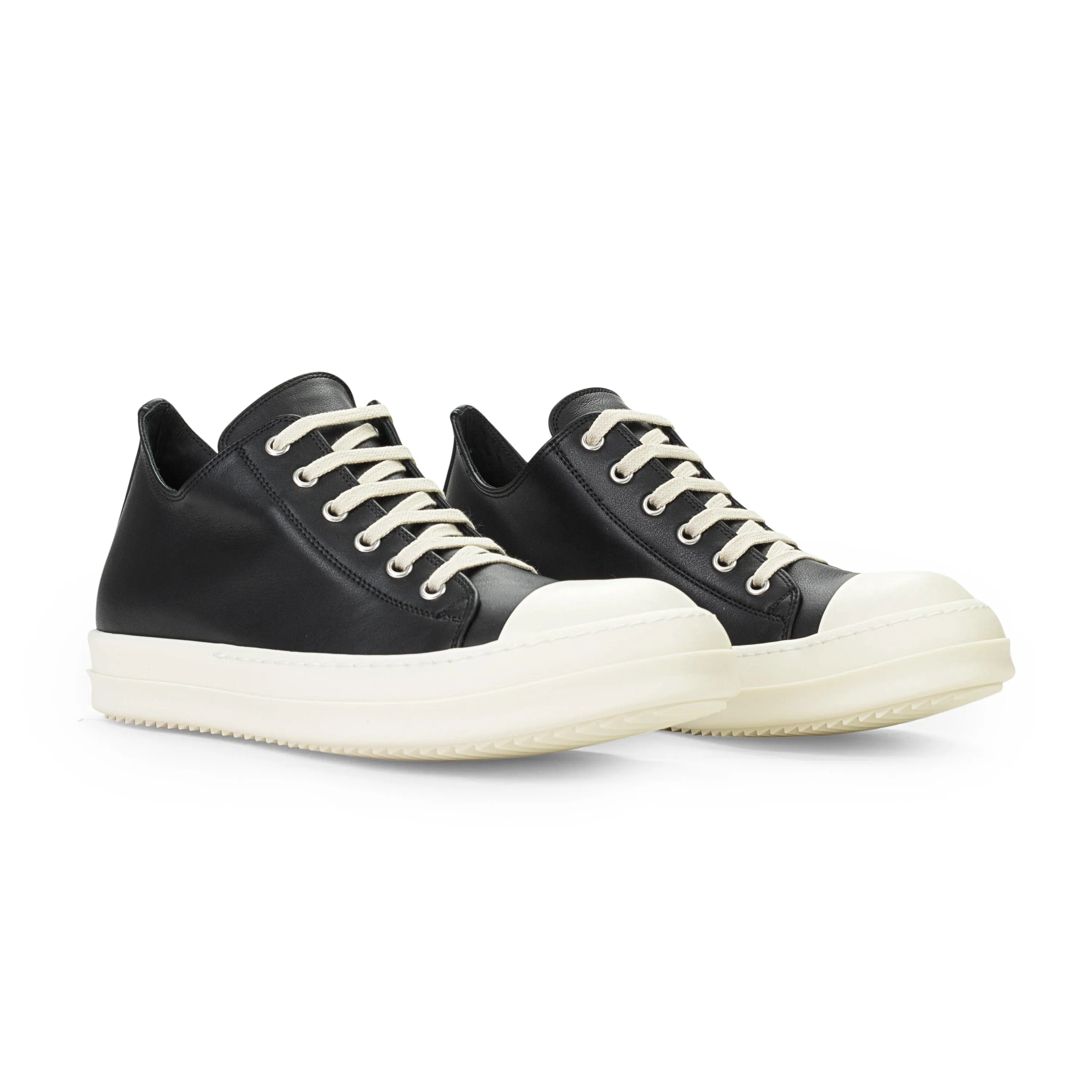 LEATHER LOW TOP RAMONES BLACK SNEAKERS