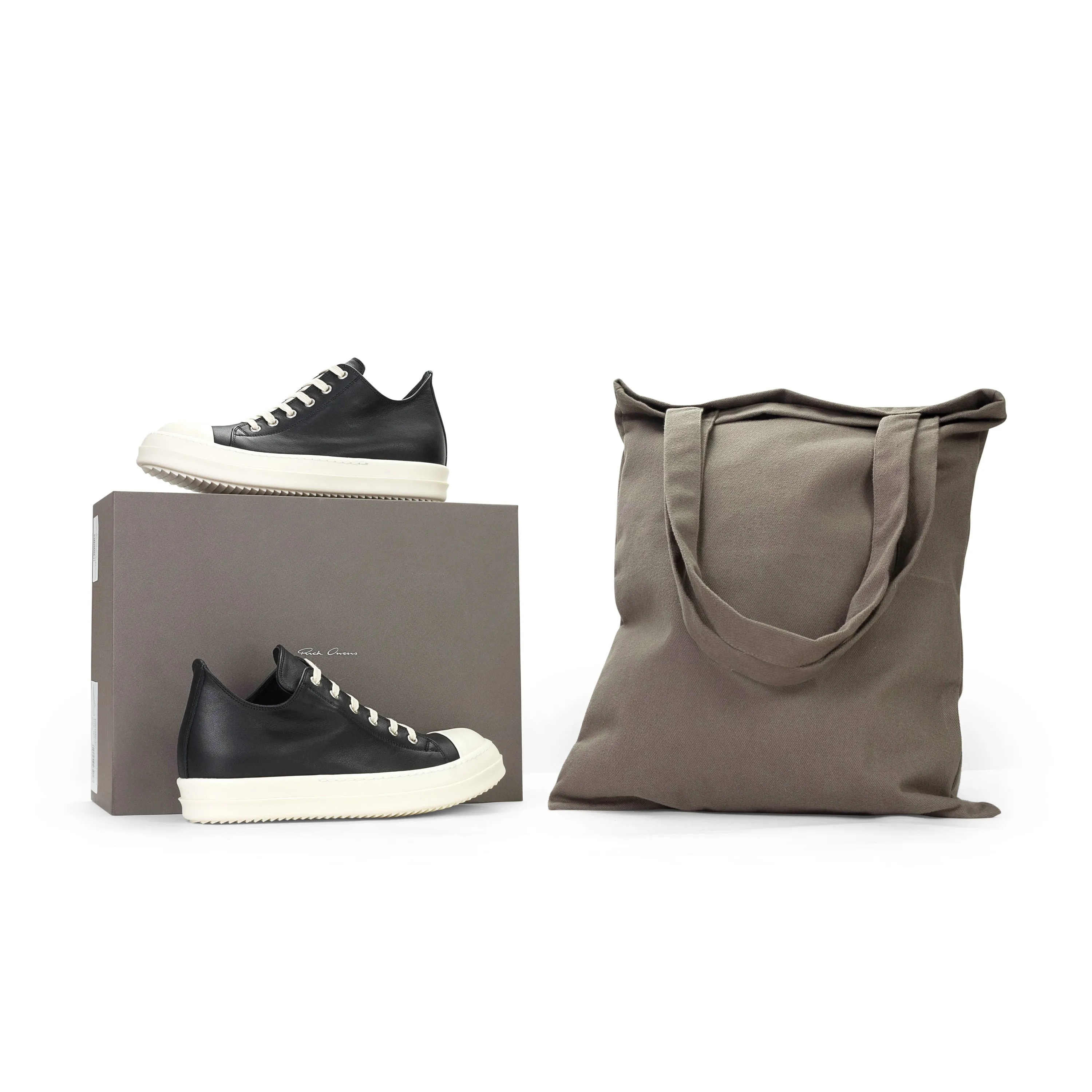 LEATHER LOW TOP RAMONES BLACK SNEAKERS