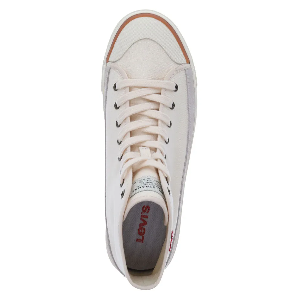 Levi's Mens Square Hi Twill and Suede Hightop Casual Sneaker Shoe