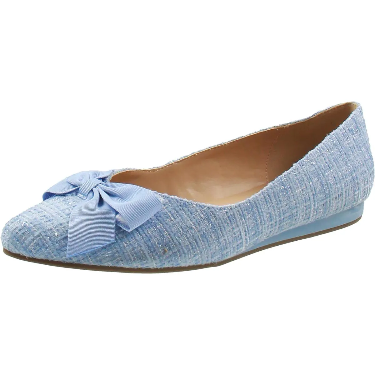 Lily Bow Womens Faux Leather Pointed Toe Loafers