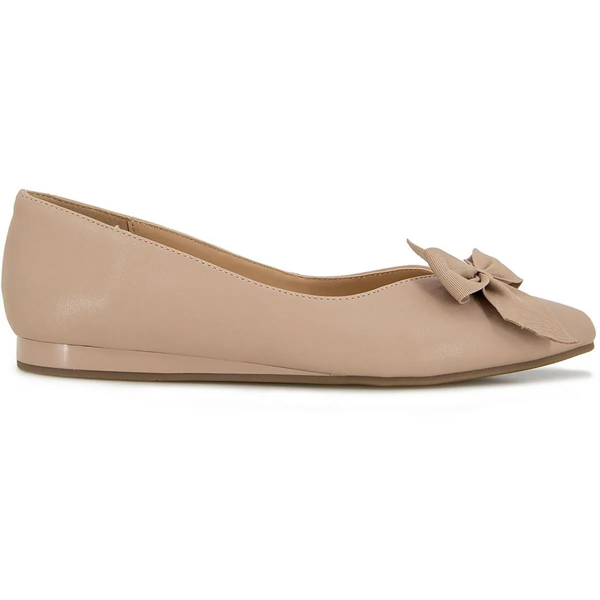 Lily Bow Womens Faux Leather Pointed Toe Loafers