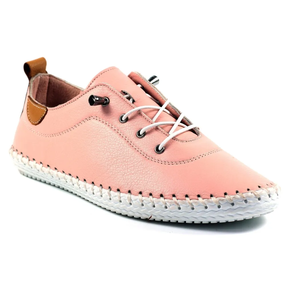 Lunar St Ives Leather Plimsole