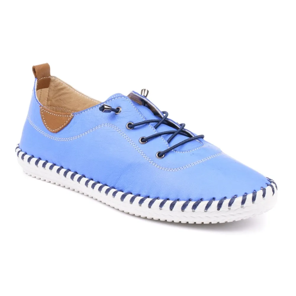 Lunar St Ives Leather Plimsole