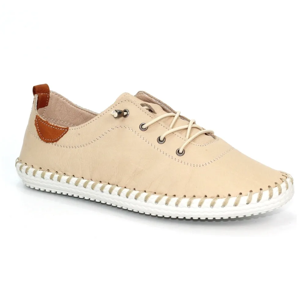 Lunar St Ives Leather Plimsole
