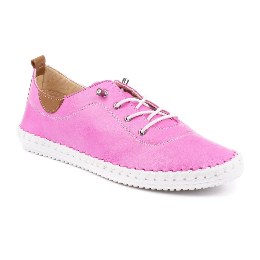 Lunar St Ives Leather Plimsole