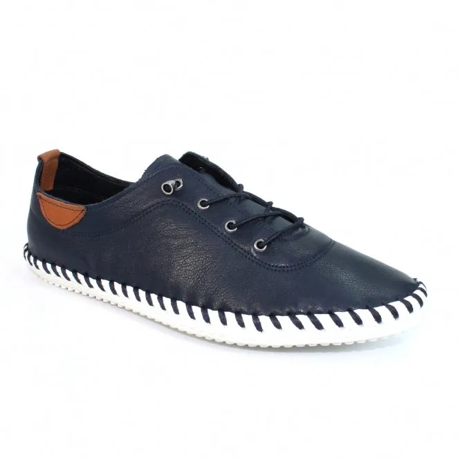 Lunar St Ives Leather Plimsole