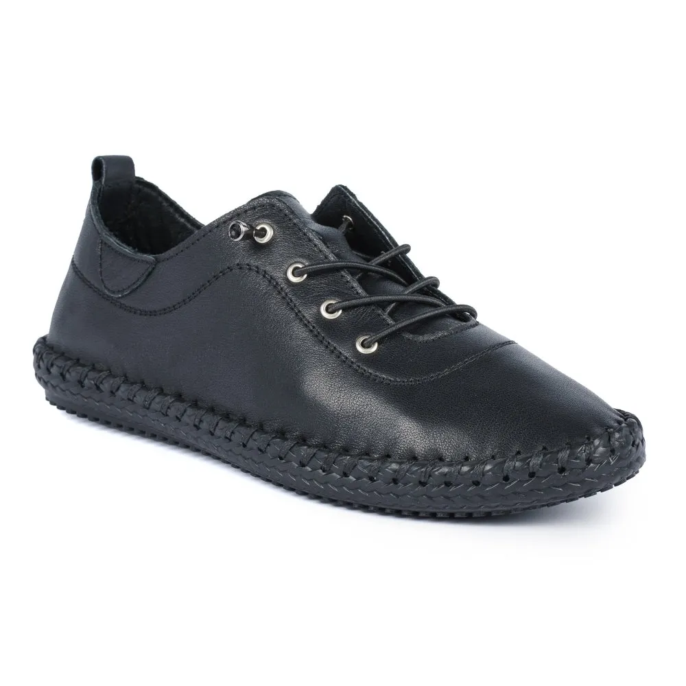 Lunar St Ives Leather Plimsole