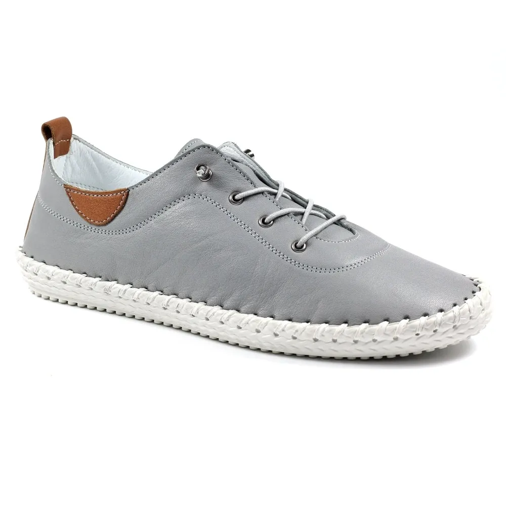 Lunar St Ives Leather Plimsole