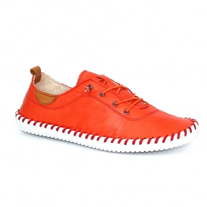 Lunar St Ives Leather Plimsole