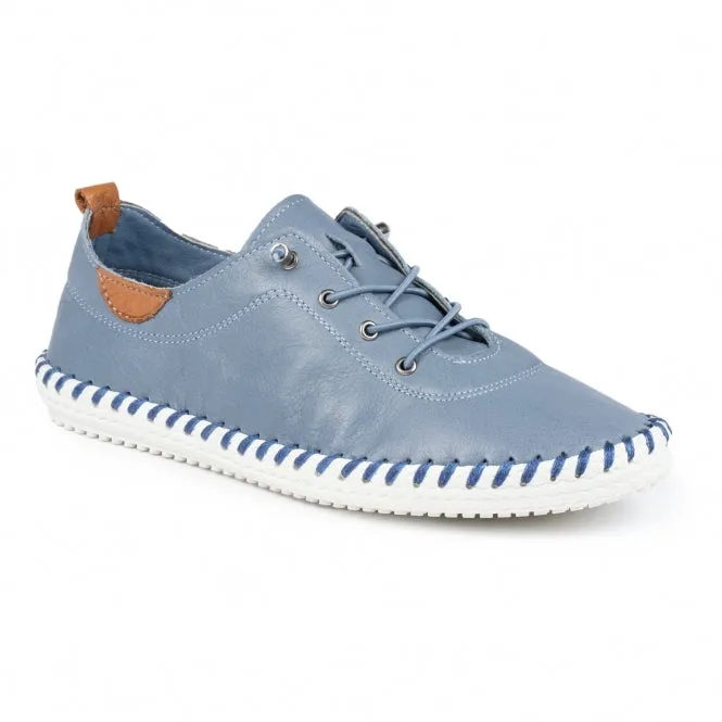 Lunar St Ives Leather Plimsole