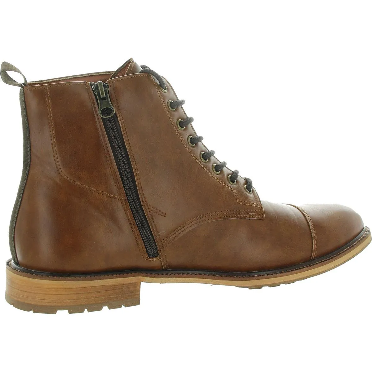 M-RIKKEN Mens Toe Cap Faux Leather Chukka Boots