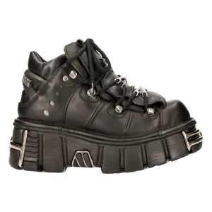 M106-s1 Metallic Leather Gothic Boots