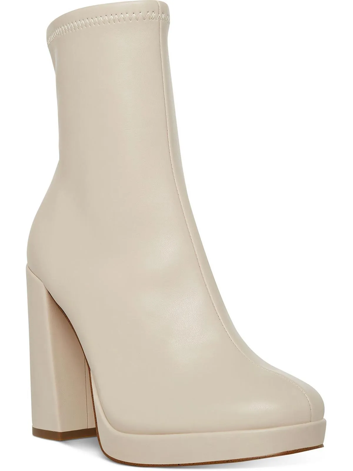 Macayla Womens Faux Leather Embossed Ankle Boots