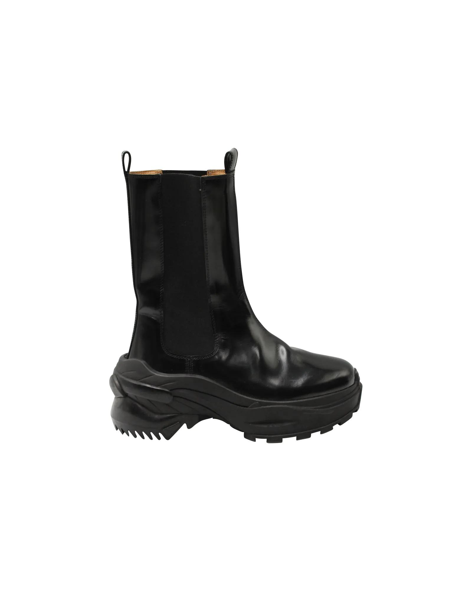 Maison Margiela Retro Fit Combat Boots in Black Leather