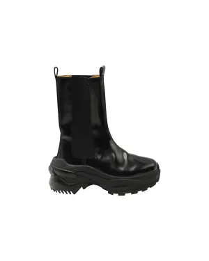 Maison Margiela Retro Fit Combat Boots in Black Leather