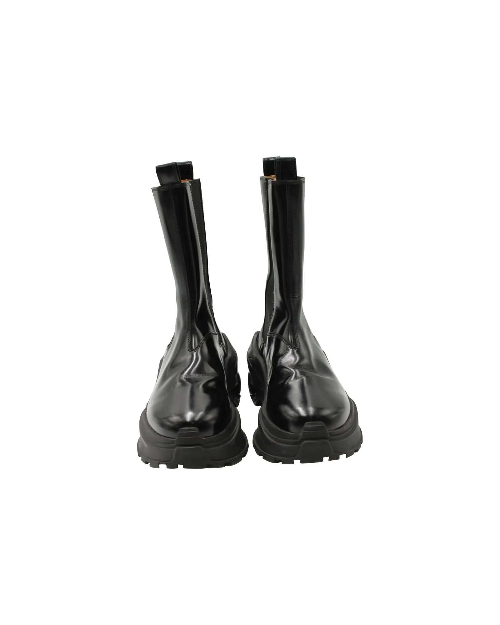 Maison Margiela Retro Fit Combat Boots in Black Leather