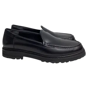 Manolo Blahnik Dineralo Slip-On Loafers in Black Calf Leather