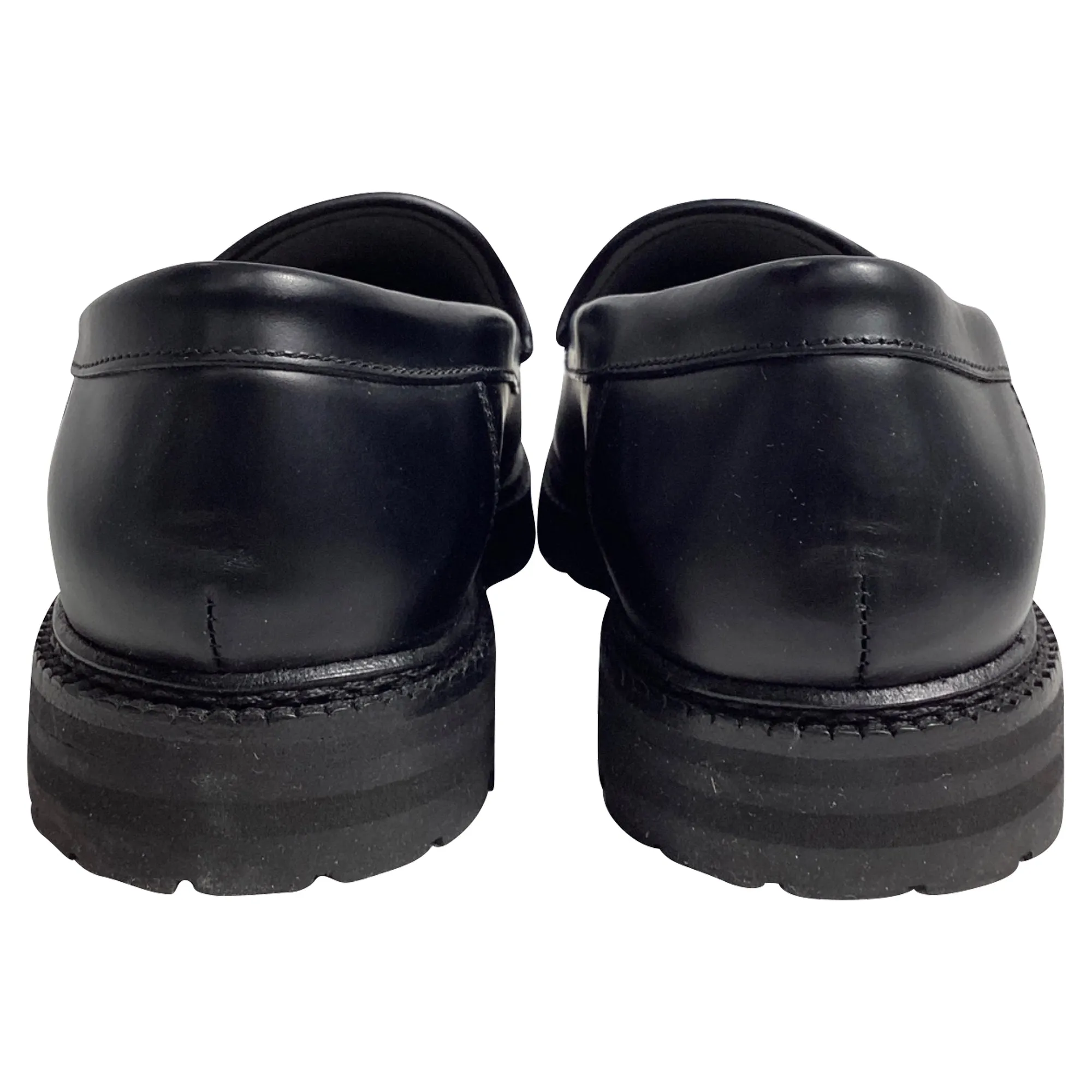 Manolo Blahnik Dineralo Slip-On Loafers in Black Calf Leather