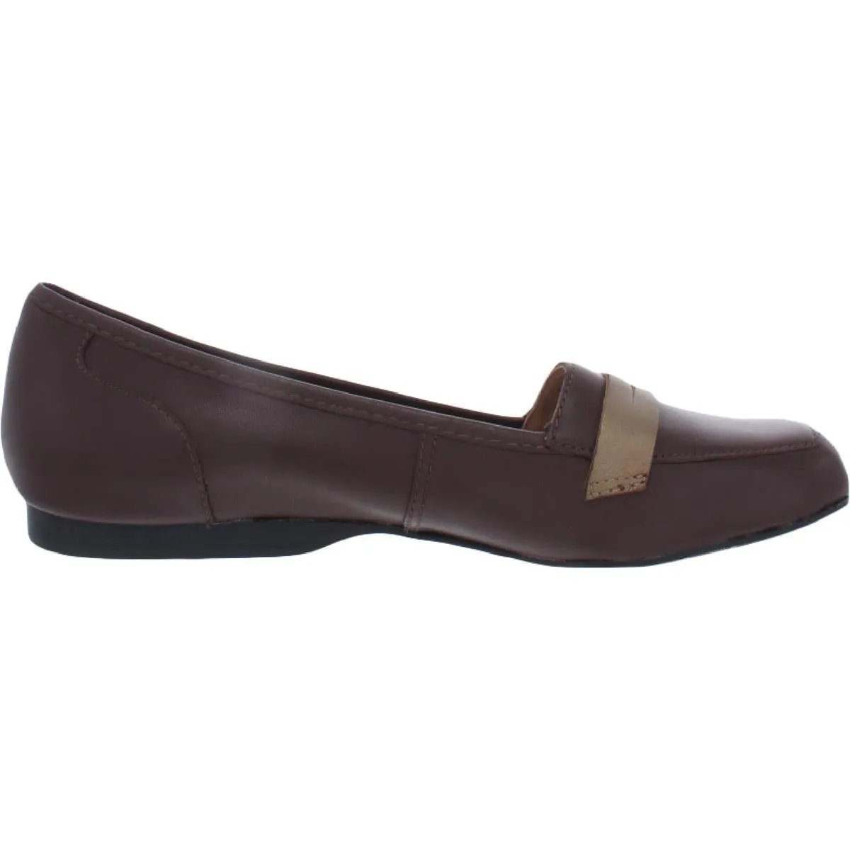 Marlowe Womens Leather Square Toe Penny Loafers