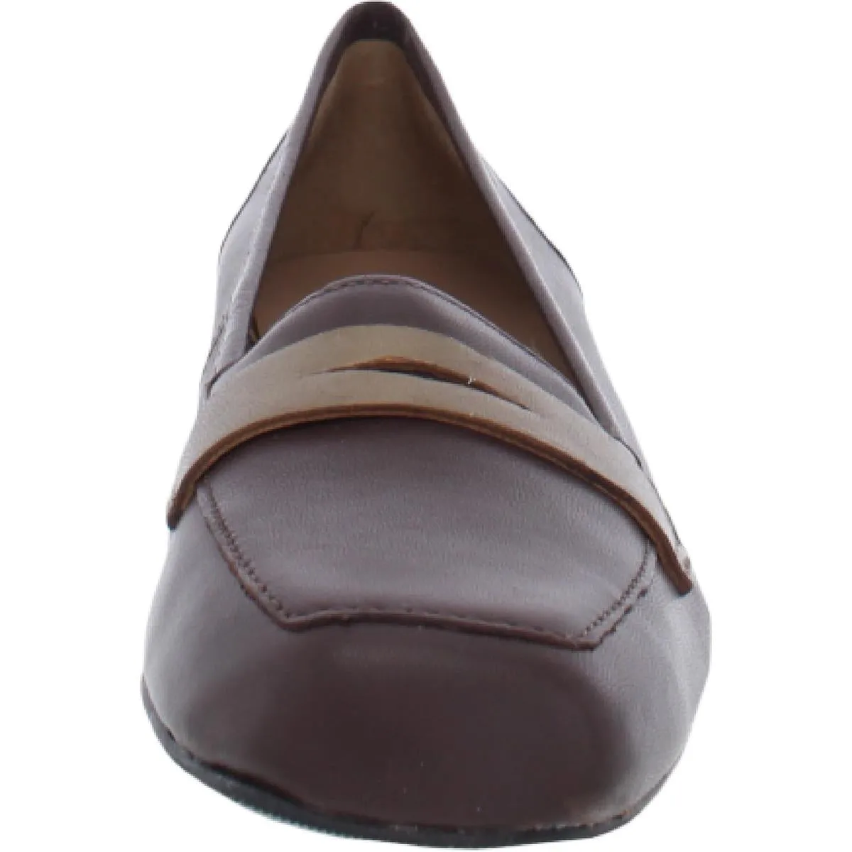 Marlowe Womens Leather Square Toe Penny Loafers