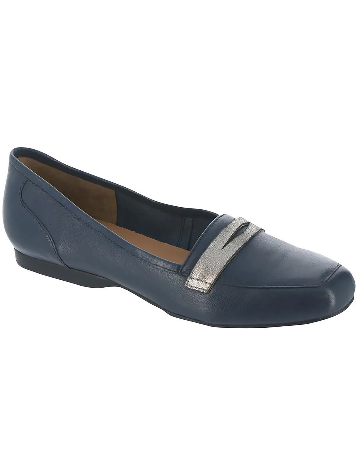 Marlowe Womens Leather Square Toe Penny Loafers