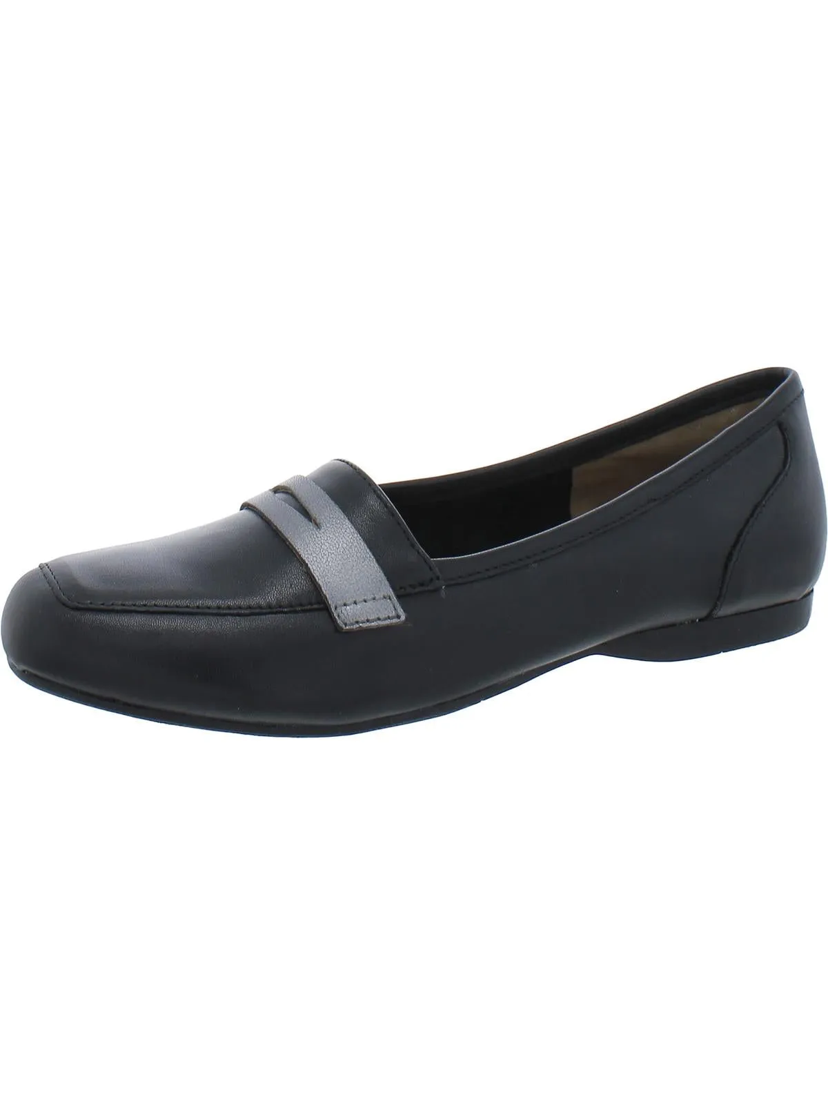 Marlowe Womens Leather Square Toe Penny Loafers