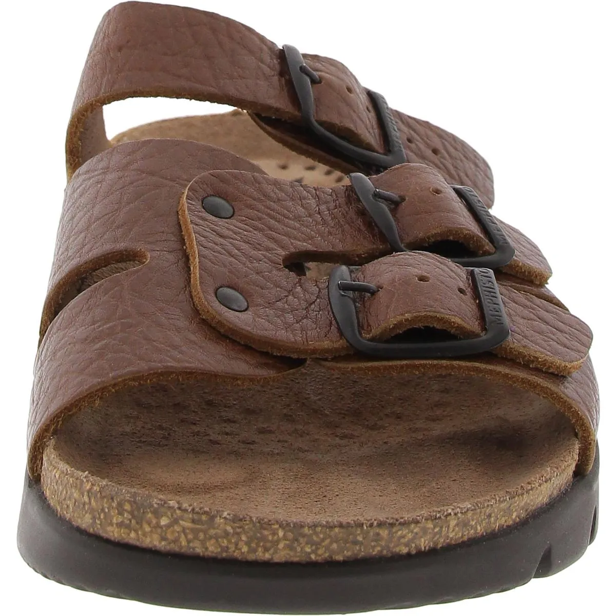 Mens Buckle Leather Slide Sandals