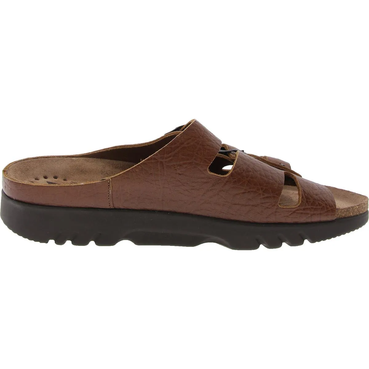Mens Buckle Leather Slide Sandals