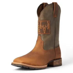 Men's Hybrid Patriot Country Western Boot In Casper Brown