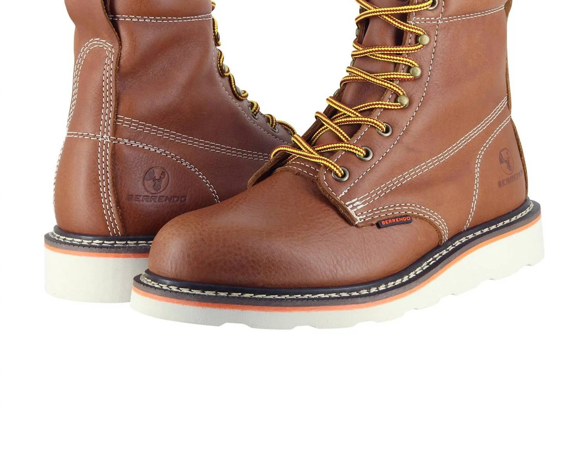 Men's Soft Toe Work Boots Safety Footwear Electrical Hazard Rated In Rust