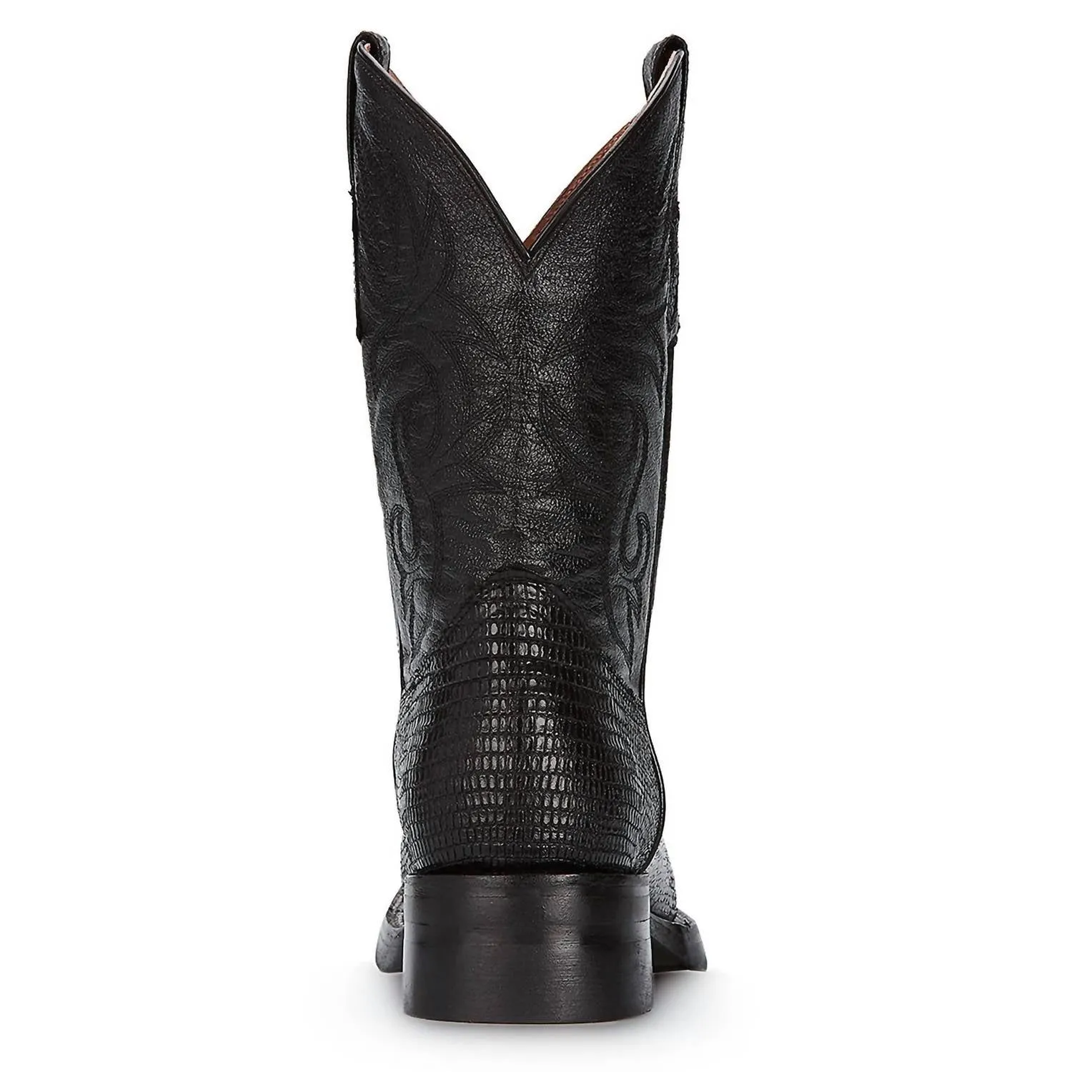 Men's Western Cowboy Leather Boots In Black