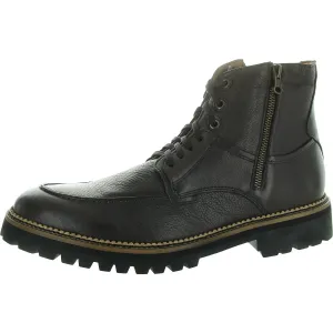 Mens Zipper Leather Combat & Lace-Up Boots