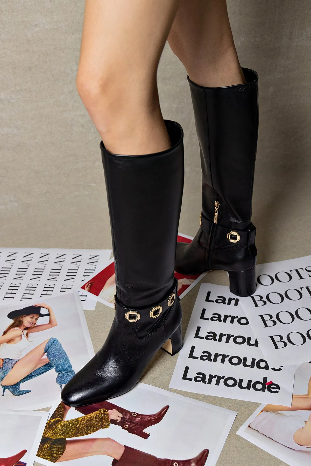 Milan Block Boot In Black Leather