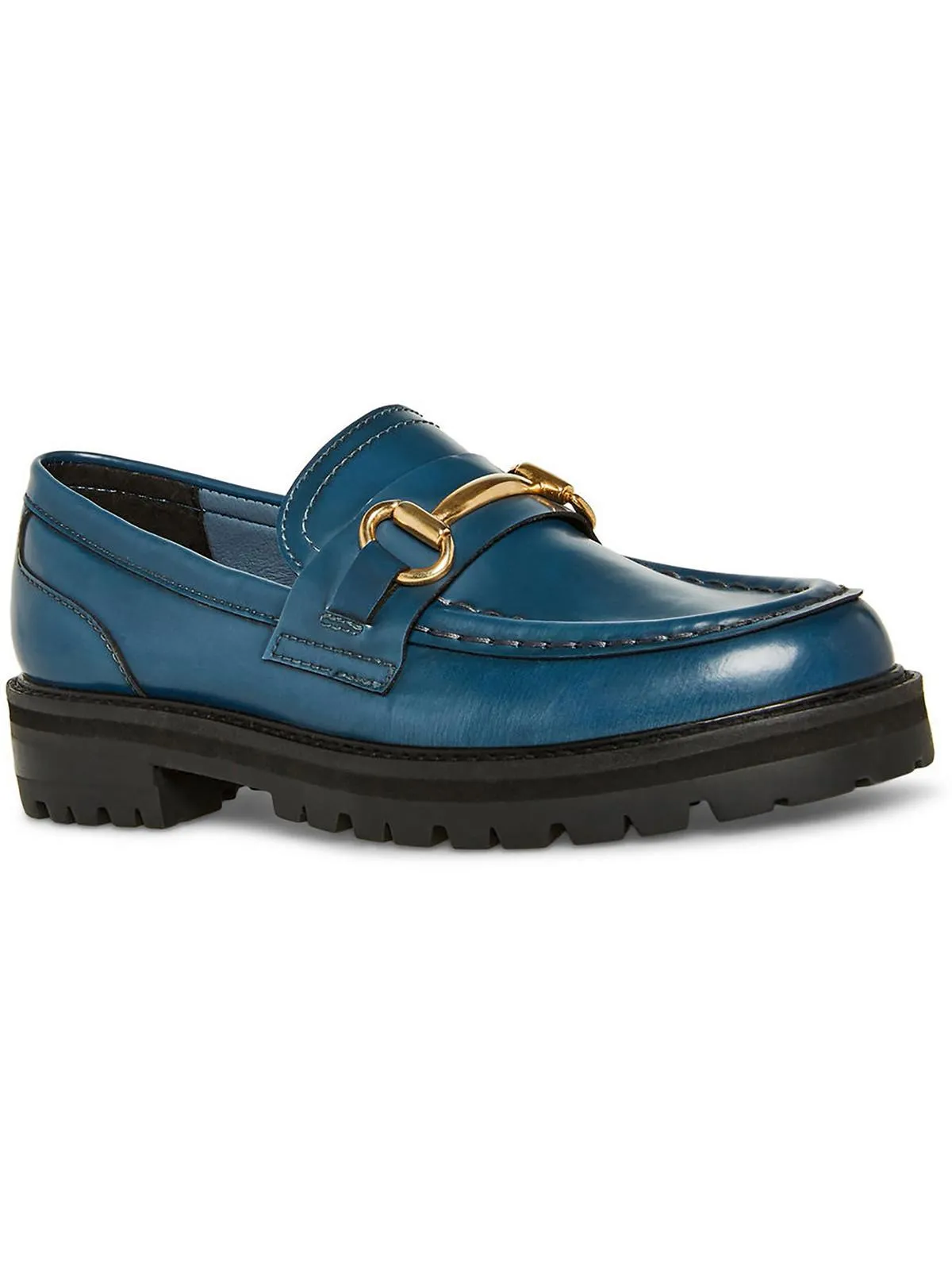 Mistor Womens Patent Lugged Sole Loafers