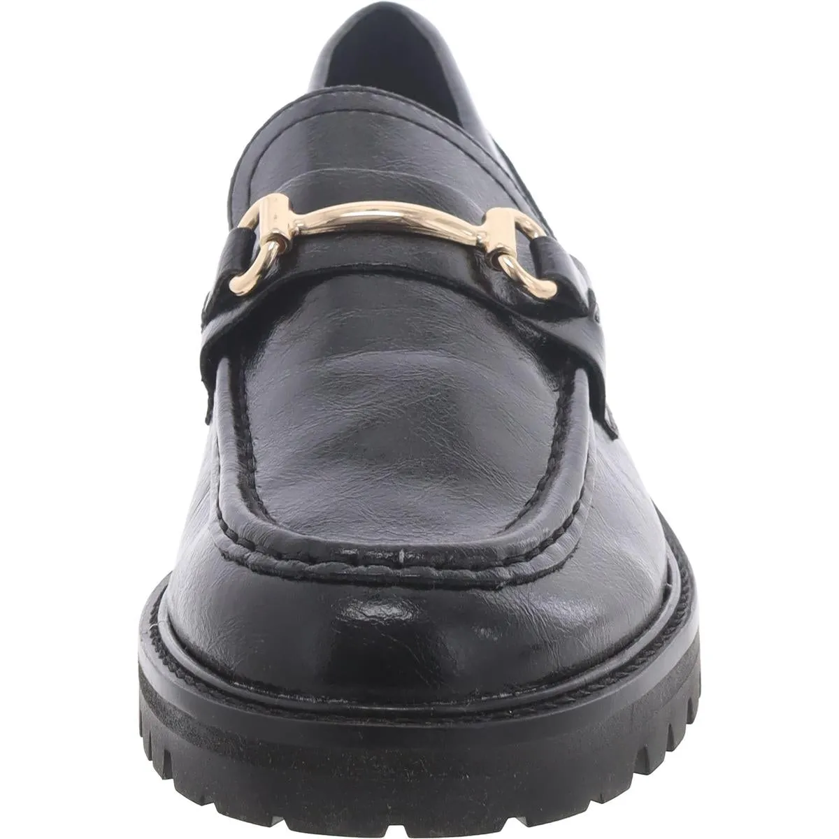 Mistor Womens Patent Lugged Sole Loafers