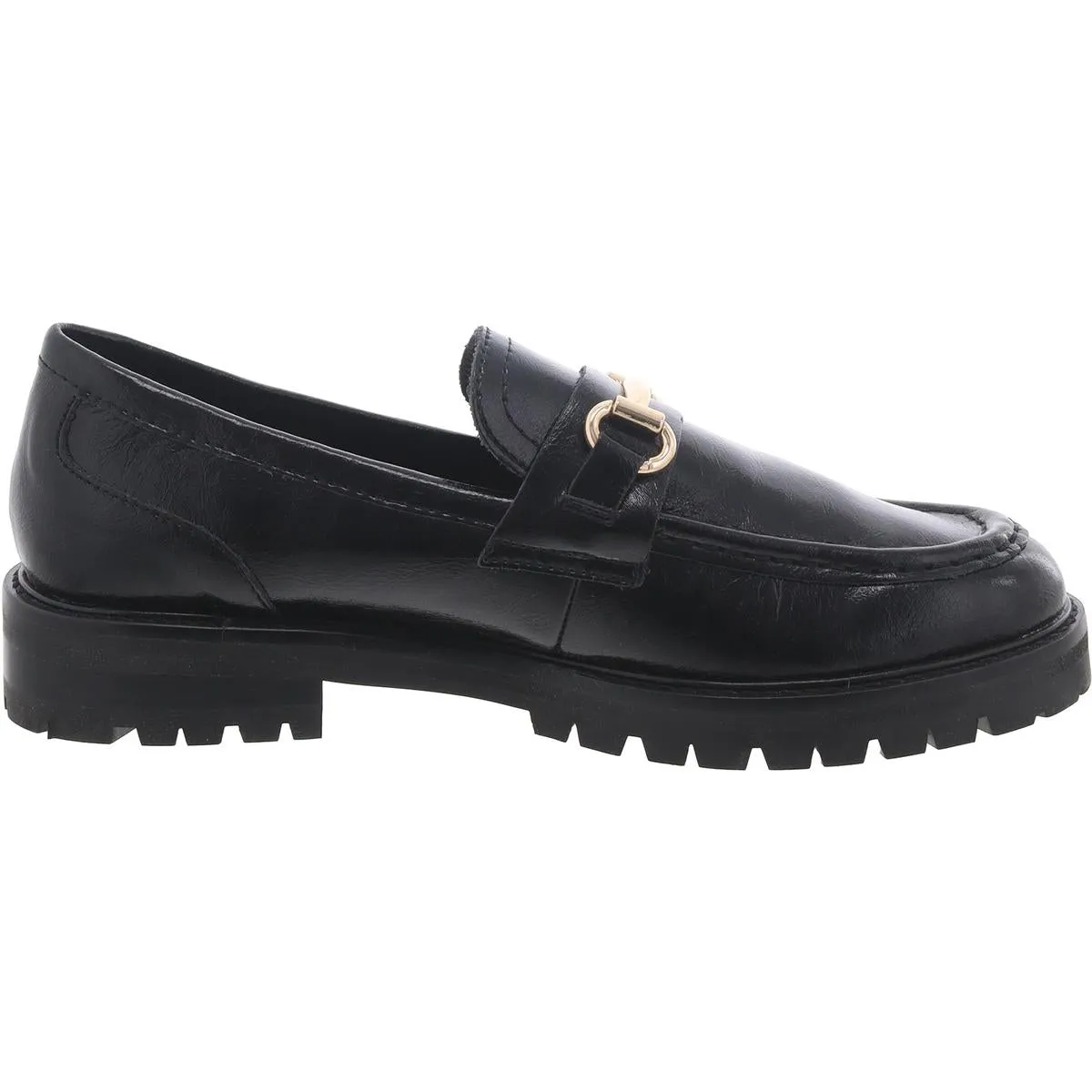 Mistor Womens Patent Lugged Sole Loafers