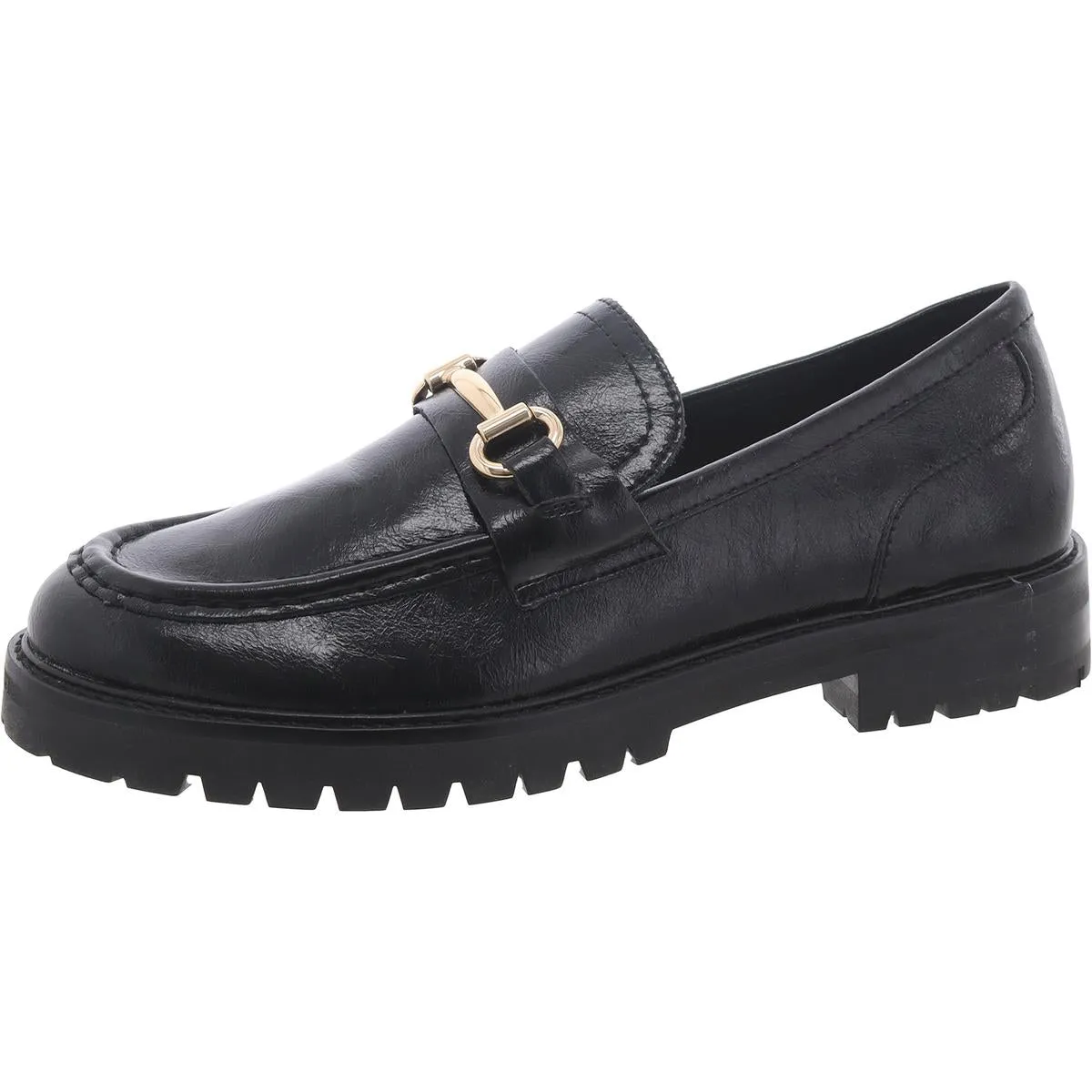 Mistor Womens Patent Lugged Sole Loafers