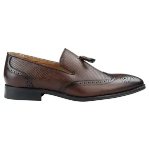 Moccasin Loafers Shoes Leather Lined Slip On Tassel Trim Smart Formal Shoe