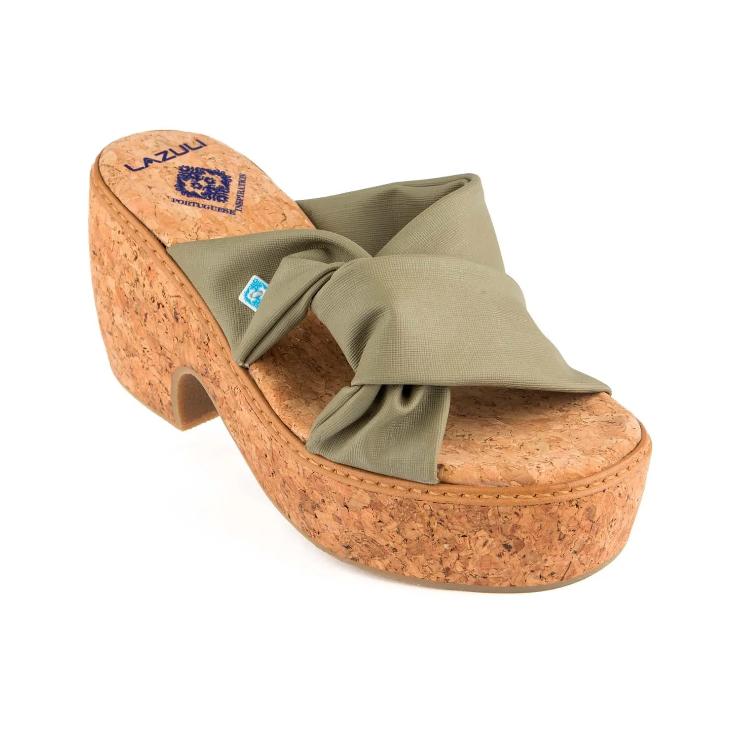 My Wedge Twist Peel Chestnut Vegan Wedge Sandals | Olive